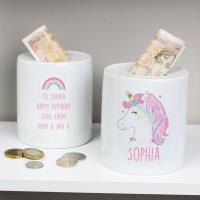 Personalised Unicorn Ceramic Money Box Extra Image 2 Preview